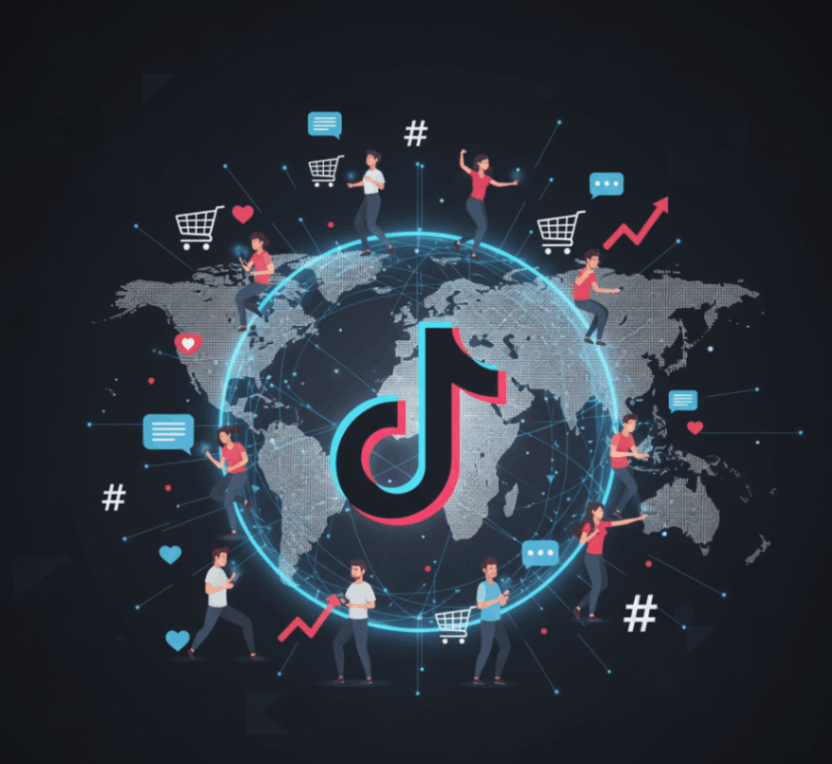 The image shows the global impact of TikTok Marketing.